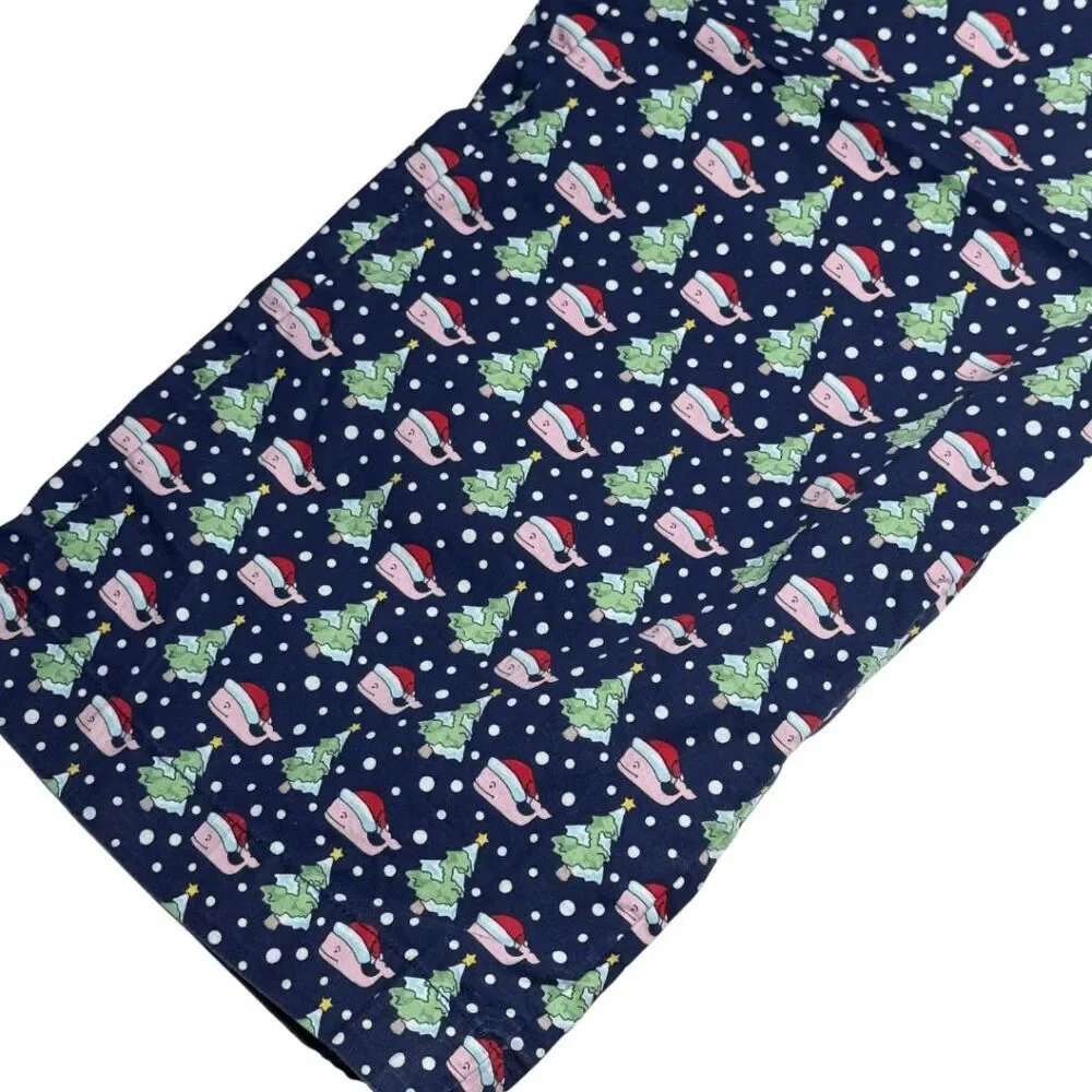 Vineyard Vines Men's Christmas Santa Whale Drawstring Lounge PJ Pants Blue Small